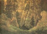 Caspar David Friedrich Cave and Funerary Monument (mk10) oil